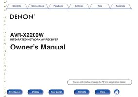 Denon AVRX2200W Audio/Video Receiver Operating Manual